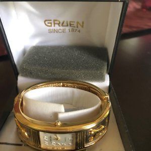 Vintage Gruen Women's 2 Tone Panther Hinged Watch